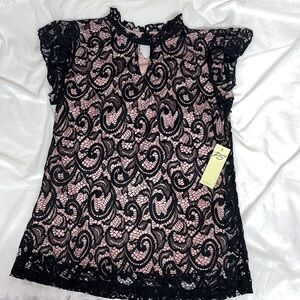 NWT PerSeption Concept Lace Sleeveless Top            Sz S